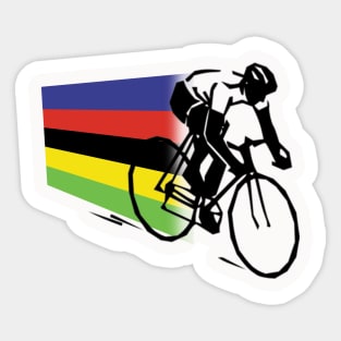 Rainbow Jersey Rider /cycling Sticker